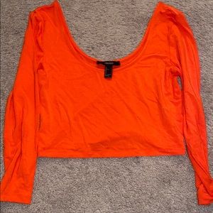 orange F21 long sleeve